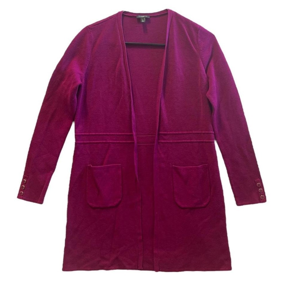Talbots Sweater Womens Fuchsia Cotton Modal Open Long Line Cardigan - Small - Picture 1 of 8
